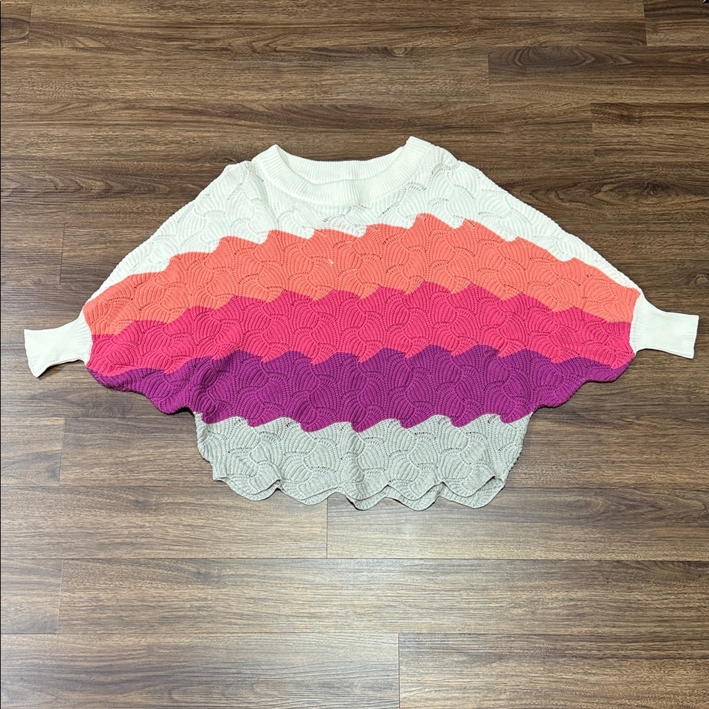 Andree Spring Stripe Open Weave Slouchy Sweater BNWT